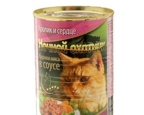 Ночной охотник для кошек Кролик и сердце в соусе 400 г